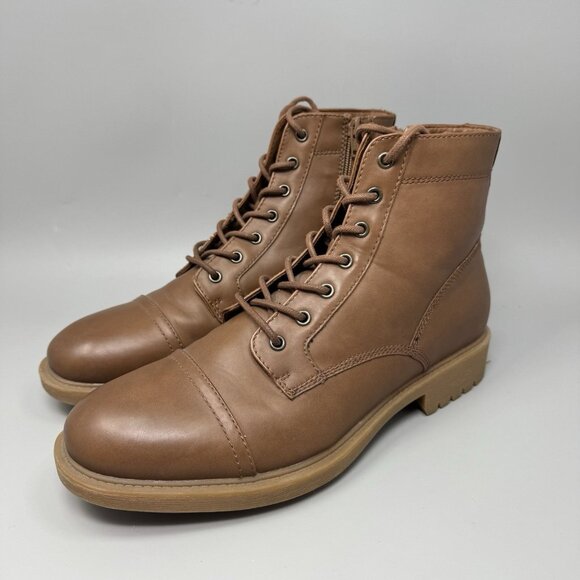 Frye And Co. Kip Flat Heel Lace Up Boots Men\'s US Size 11M Brown Vegan Leather main image 4